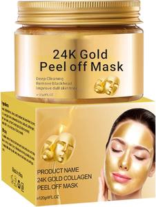 24K Gold Peel Off Face Mask for Women – Deep Cleansing, Anti-Wrinkle Skin Care, Moisturizing & Lifting Formula for Firm, Youthful Skin Glow mask