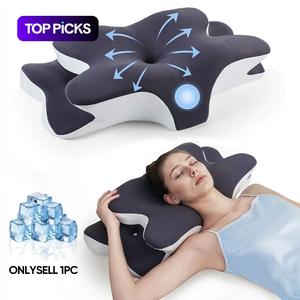 Double-sided Cervical Pillow, 1 Count Hollow Design Memory Foam Pillow, Adjustable Orthopedic Bed Pillow for Sleeping, Gift for Friend & Family