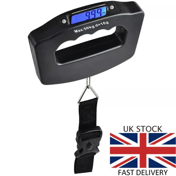 50KG DIGITAL TRAVEL PORTABLE HANDHELD WEIGHING LUGGAGE SCALES SUITCASE BAG