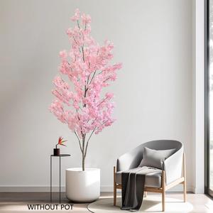 Artificial Cherry Tree Plant without Pot, 1 Count Faux Flower with Realistic Moss, Indoor Faux Plant for Wedding Home Office Decoration, Artificial Plants