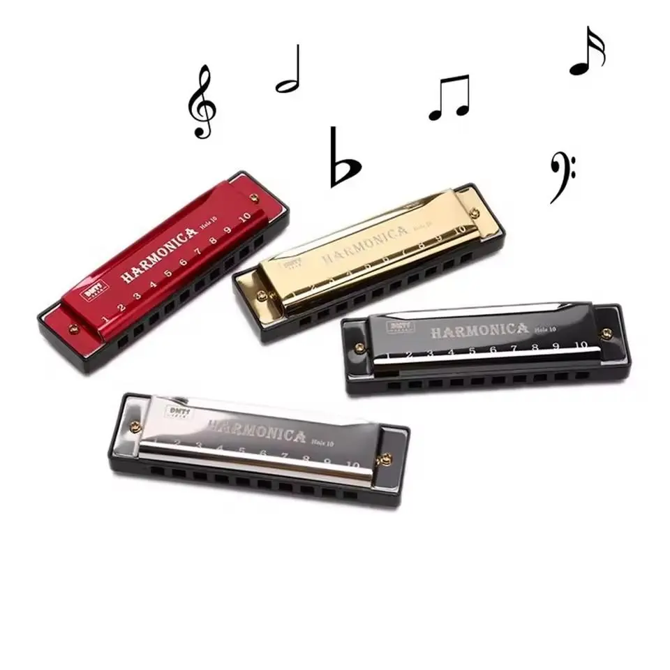 10-Hole Harmonica, 1 Count Alloy C-Key Harmonica, Wind Instrument for ...