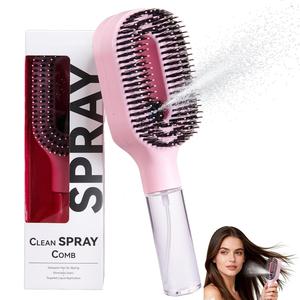 Hair Brush with Water Spray Sprayer, Comb, 2-In-1 Smoothing Brush, Portable Dry Wet Styling Tool, Smooth Hair Without Frizz, Quick Refresh for Women and Girls