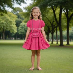 [SCL Clothing] Girls Diamante Sequins Dress with Matching Bag Summer Kids Fashion (Ages 3-14 Years)