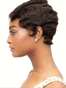 180% Density Human Hair Full Machine Wigs for Women, Gorgeous Fluffy Wigs with Curtain Bangs, Human Hair Wigs for Party, Daily Use