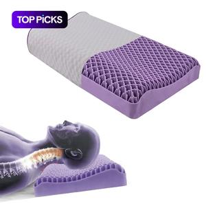 Purple Honeycomb Gel Pillow — 100% Elastic Mesh, Large-Sized Cooling Pillow (Includes Breathable Cover). Fully washable for easy maintenance, ensuring it stays dry and clean; an ideal cooling pillow for the summer season.