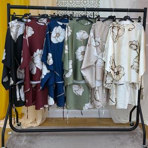 Flower Print Satin Skirt Set