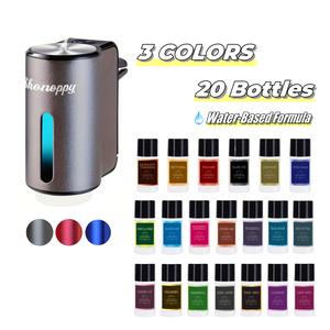 Shonoppy Car Air Freshener Diffuser - 20 Bottles Water-based Natural Scent,Rechargeable Car Aroma Diffuser Humidifier with Three Adjustable Scent Levels,Car Interior Accessories,Luxury Gift Set
