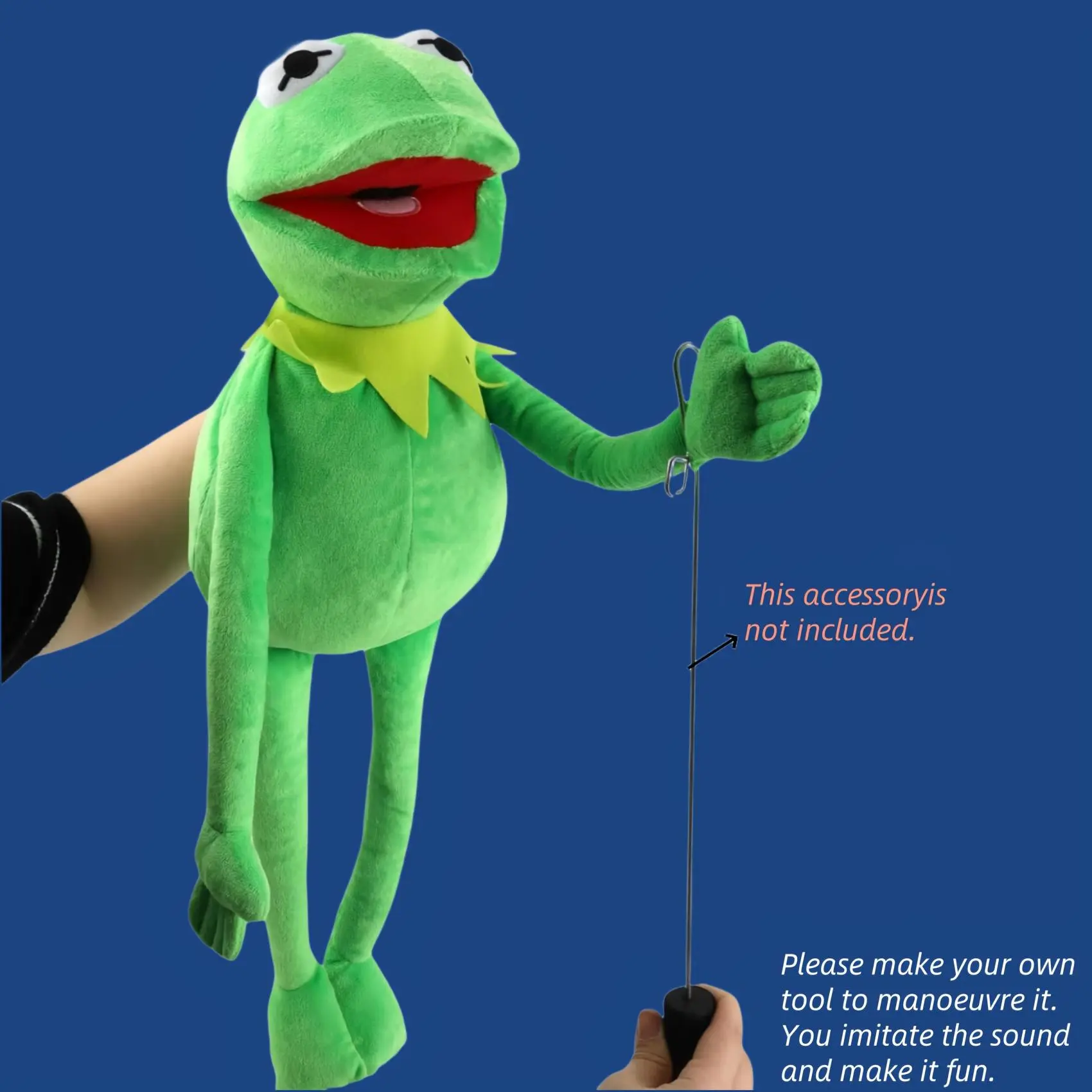 Green Plush Frog Puppet, Manipulated Fun for Parties, Perfect for Halloween, Christmas, Birthdays, Polypropylene Material, Animal Type: Frogs, Ideal Toy Gift