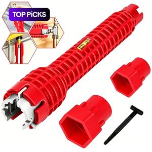 Multifunctional Faucet Ratchet Wrench, Sink Faucet Installer Tools, Under Sink Wrench Faucet Tool, Pipe Extractor for Small-Space Kitchen, Bathroom, Adjustable Wrench, Pipe Flexible Wrench
