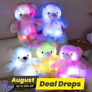 Glowing Bear Plush Toy, 1 Count Soft Huggable Stuffed Animal Bear Doll with LED Light, Cute Animals Design Doll for Birthday Gift, Home Decoration, Sensory Toys for Kids, Kids Toys, Fidget Toys for Boys Fidgets Toys for Girls, Baby Toys, Plushies for Kids