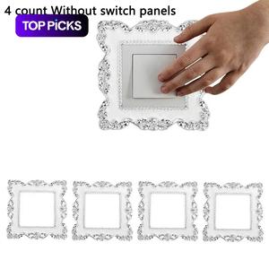 Vintage Frame Switch Sticker, 4 Counts Switch Decal, Wall Switch Decorative Sticker, Home Decor Supplies for Living Room Bedroom