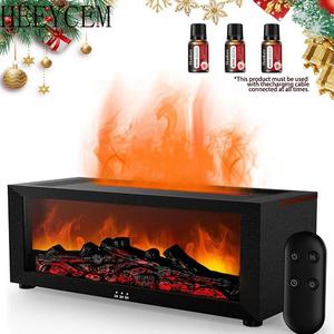 Fireplace Flame Aroma Diffuser & Cool Mist Humidifier | 7-Color LED Flame Effect | USB Powered, Remote Control, Timer & Auto Shut-Off | Ideal for Bedroom, Living Room, Office, Christmas & Holiday Gifts