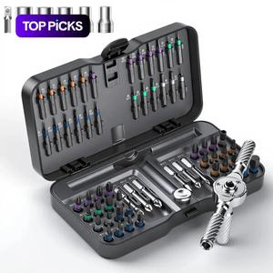66 in 1 Precision Screwdriver Set, Magnetic Screwdriver Drill Bit Set, Household Repair Tool Kit with Detachable T-shaped Ratchet Handle for Furniture
