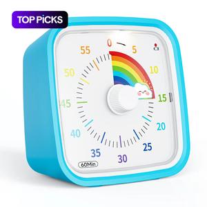 Yunbaoit Visual Timer with Protective Case, 60 Minute Countdown Tool for Kids and Adults, Silent Low Battery Reminder for Effective Time Management