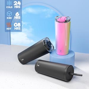 【 Meoky Tumbler 】 24 Oz Car Water Bottle, Cute Water Bottle, Tumbler, Made Of Food Grade Stainless Steel Material, Non-Slip Bottom, Two Drinking Design Coffee Cups, Can Keep Warm For 8 Hours Or Cool For 24 Hours, Christmas gift