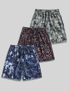 Men's Floral Print Drawstring Waist Shorts, Casual Loose Comfy Breathable Shorts for Summer, Men's Bottoms for Beach Vacation