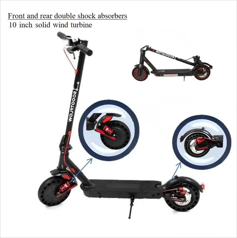 Electric Scooter, 10 Inch Electric Scooter Adult Electric Scooter, 30km Long Distance, 3 Speed ​​Modes, with APP Control, Dual Braking System, Dual Shock Absorption, Fast Charging Foldable Electric Scooter for Adults and Teenagers