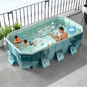 Large Capacity Foldable Swimming Pool for Family Fun - Non-Inflatable, Quick Drainage, Sturdy Structure, Comfortable & Safe, Easy Storage