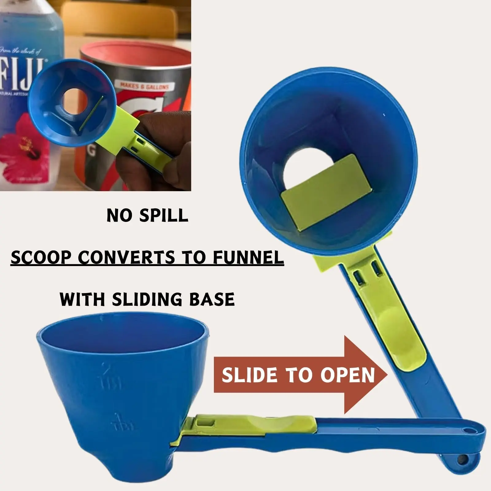Measuring Spoon Funnel Set, 2-Count Spill-Proof Portable Measuring ...