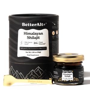 BetterAlt Himalayan Shilajit Resin | Lab-tested for Purity | Ayurvedic Shilajit Supplement | Natural Gold Energy Supplement | 30g, 75 Organic Servings