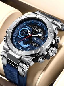 Men's Sportive Digital Analog Quartz Watch As Gifts, Calendrier Digital Watch, Trendy Watch for Daily Use As Gift with Box