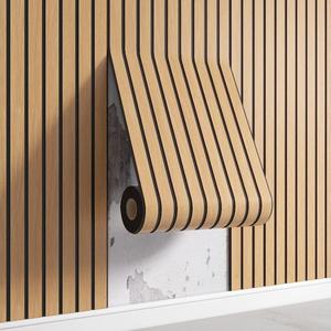 Peelable adhesive type polyvinyl chloride strip-type wall panel, self-adhesive thick imitation oak wood grain wallpaper panel, 3D soundproof wall panel, suitable for walls and ceilings