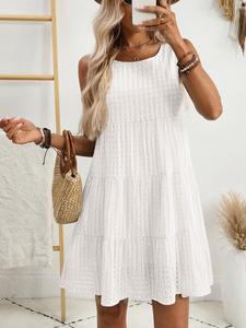 Women's Summer Short Plaid Ruffle Sleeveless Dress, Casual Loose Fit, Inner Lined, Multiple Colors Available, Perfect for Vacation, Womenswear