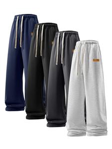 Men's Letter Print Drawstring Waist Sweatpants, Casual Comfy Loose   Pants for Daily Wear, Men's Trousers for Summer