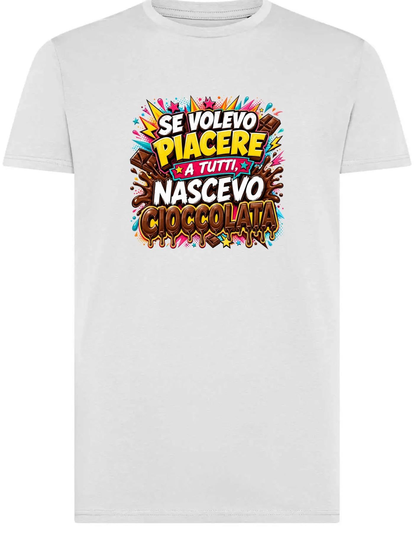 T-shirt Ironica Donna “Se volevo piacere a tutti, nascevo cioccolata” – Maglietta Pop Art Divertente