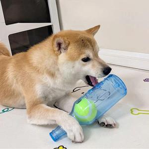 Beer Bottle Shaped Pet Toy, Squeaking Sound Making Toy, with Tennis Ball Inside, Fun Interactive Pet Toy, No Battery Required, Valentine's Day Gift, Interactive Chew, Interactive Tough Chewer