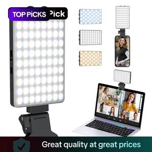 Portable Selfie Light Clip for Gift, 1 Piece Adjustable Color Temperature & Brightness Fill Light, 2000mAh Rechargeable Phone Selfie Light For Phone, Laptop, Makeup, Live-streaming, Fill Light for Selfie