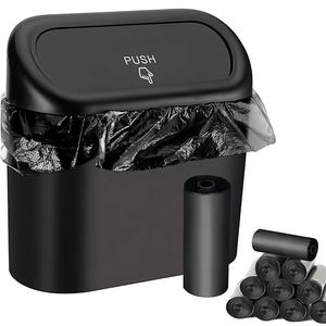 1/2 Car Trash Can with Lid, Universal Mini Leak-Proof Automotive Garbage Bin for Car Office Bedroom Accessories in, Compact Waste Container for Front and Back Seats, Car Storage Organizers