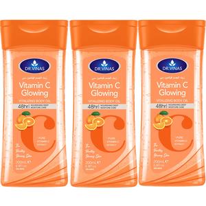 3PCS 200ml DR.DAVEY VITAMIN C Body Oil Nourishing Oil Body essential oil Skin care Oil Moisturizing care Four seasons suitable for moisturizing skin Large volume body essential oil portable for Body Face  Hand Lip  Eye travel