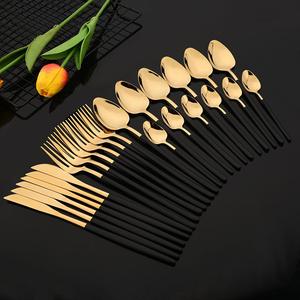 Stainless Steel Dinnerware Set, 24pcs/set Including Knife, Fork, Spoon, Tea Spoon, Cutlery Set for Home, Restaurant, Hotel, Party, Wedding