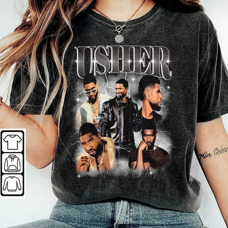 Usher Concert Shirt, Retro Graphic R&B Concert, Usher Coming Home Tour Gift For Fans Unisex Shirt