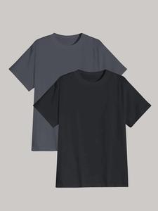 Men's Solid Color Short Sleeve Tee, Casual Breathable Round Neck T-shirt for Summer, Men's Top for Daily Wear