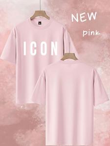 Icon Loose Fit T-Shirt, Minimalist Street Style, Casual Summer Fashion, Versatile Wear, Letters Pattern, Fitted Design, All Seasons