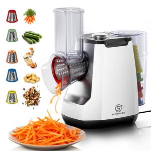 SUPERLEX  Salad slicer Multi Grater, Fruit Cutter, Vegetable Slicer, Shredder, Food Processor, Stainless Steel Body with 5 Cutting Cones Stainless Steel Blades Set BPA-Free