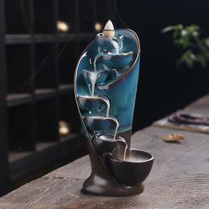 Creative Waterfall Design Incense Burner without Incense for Ramadan Decor, 1 Count Ceramic Incense Holder for Home Living Room Bedroom Decor, Home Fragrance Decor, Household Items, Incense Dish