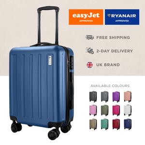 AVIO Jett Hard Case Cabin Trolley Moving Suitcase 55x40x20cm Lightweight Double-Wheel Luggage Bag w/ Unbreakable TSA Lock 2 Internal Pockets Telescopic Handle w/ Heights Durable ABS Hard Shell RyanAir EasyJet British Airways Trolley No Baggage Fees