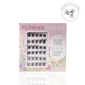 Luxury Pre-glued Individual Cluster Lashes - Luxury lashes by Floriva. Lash Cluster. Soft & fluffy. Self adhesive. Eyelash Extension, Eyelashes Kit Set, Underlash Style Cosmetic, Lashes Kit Set, Everyday Essential, Korean Makeup