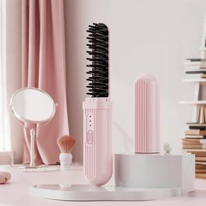 Wireless Hair Straightener Brush, 3-level Adjustable Hair Straightening Comb, Portable Hair Styling Tool for Home & Travel