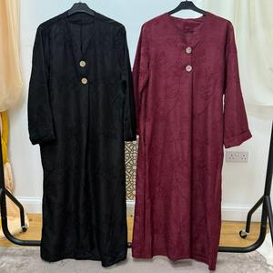 Embroidery Gold  Button Dress