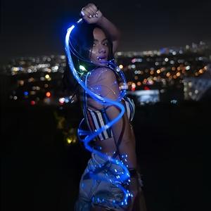 LED Fiber Optic Dance Whip, 7 Colors, 5 Light Modes, Eco-Friendly Abs Metal Handle, Perfect for Performance & Photography Props