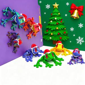 FuRise 3D Printed Magnetic Frog Toy – Poseable Glow-in-the-Dark Fridge Magnet with Colorful Gradient Design,magnetic frog toy, poseable fridge magnet, 3D printed frog, FuRise frog gift, glow in the dark toy, desk decor frog, novelty fridge magnet