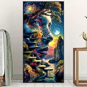 5D Diamond Arts Colorful Painting Kit, 1 Set DIY Tree Pattern Diamond Arts Colorful Painting without Frame, Handmade Art Crafts for Home Decor