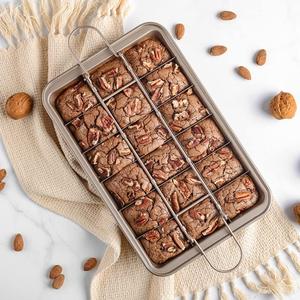 Brownie Baking Pan With Removable Divider, Non-Stick Brownie Pan With Pre-Sliced Sections, 18-Count Individual Brownie Maker, High Carbon Steel Rectangular Cake Mold, Perfect For Even Baking & Easy Serving, Bakeware
