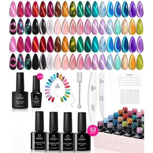 Beetles Cat Eye Gel Nail Polish Set with Base Gel and Matte Glossy Top Coat, Nude Pink Green Blue Gel Polish Set with Magnet Soak Off LED Nail DIY Art Home Salon, Gift for Mother's Day