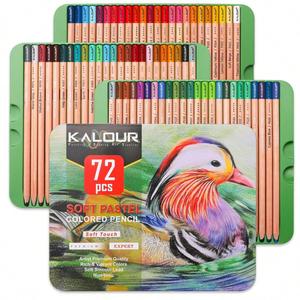 72 Colors High grade Vibrant Colors Soft Core Soft Pastel Colored Charcoal Pencil Colored Pencils in Tin Box,Shading Pencils for Beginners & Pro Artists