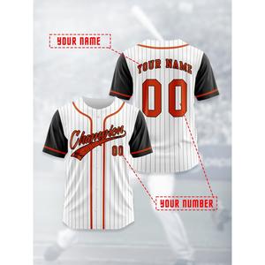 Free Custom Name and Number Personalized Custom Color Button Baseball Jersey Team Jersey Dance Wear Outdoor Tops for Adults and Children